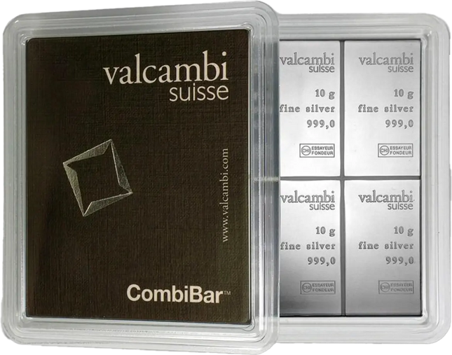 10 x 10g CombiBar® Silver Valcambi